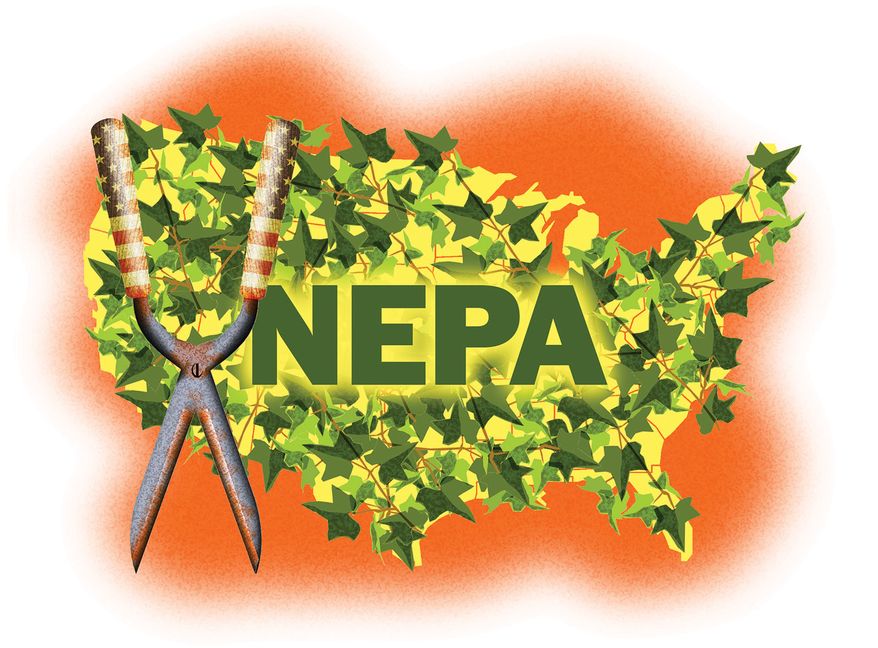 The National Environmental Policy Act illustration by Alexander Hunter/The Washington Times