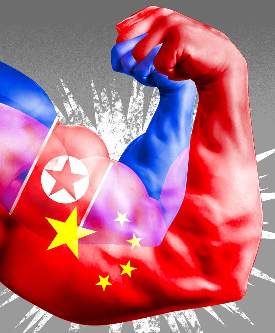 China and South Korea illustration by Linas Garsys / The Washington Times