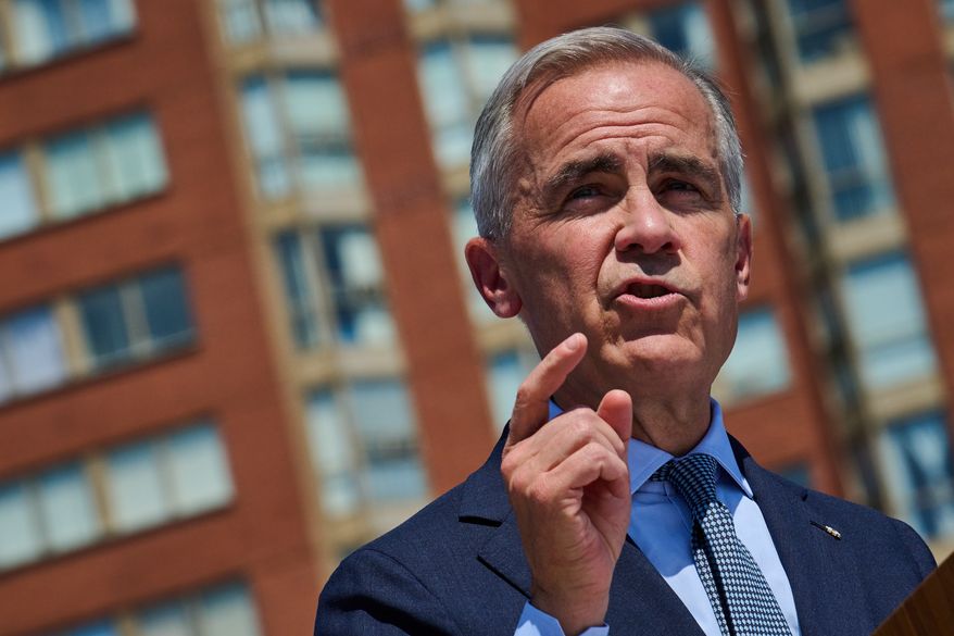 Canadian Prime Minister Mark Carney speaks at a housing announcement in Toronto on Wednesday, Aug. 5, 2026. (Sammy Kogan/The Canadian Press via AP) ** FILE **