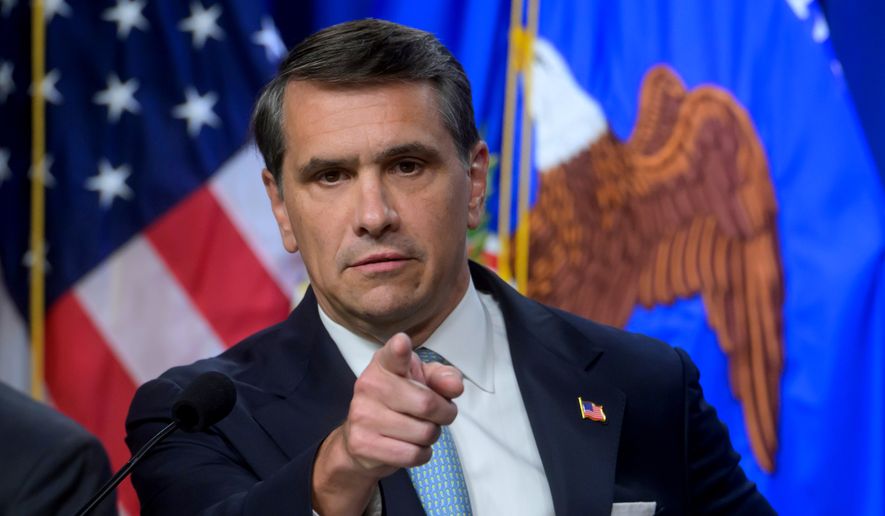 Then-acting Attorney General Todd Blanche speaks during a news conference at the Department of Justice on Wednesday, Aug. 5, 2026, in Washington. (AP Photo/Rod Lamkey Jr.)