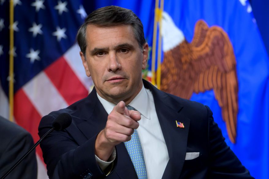 Then-acting Attorney General Todd Blanche speaks during a news conference at the Department of Justice on Wednesday, Aug. 5, 2026, in Washington. (AP Photo/Rod Lamkey Jr.)