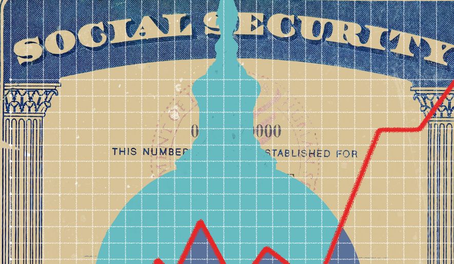 Congress and Social Security illustration by Linas Garsys / The Washington Times