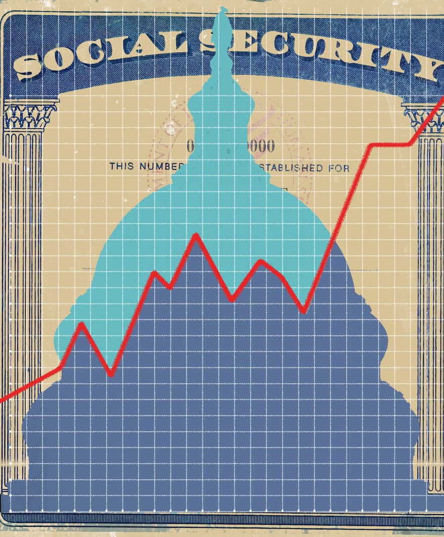 Congress and Social Security illustration by Linas Garsys / The Washington Times
