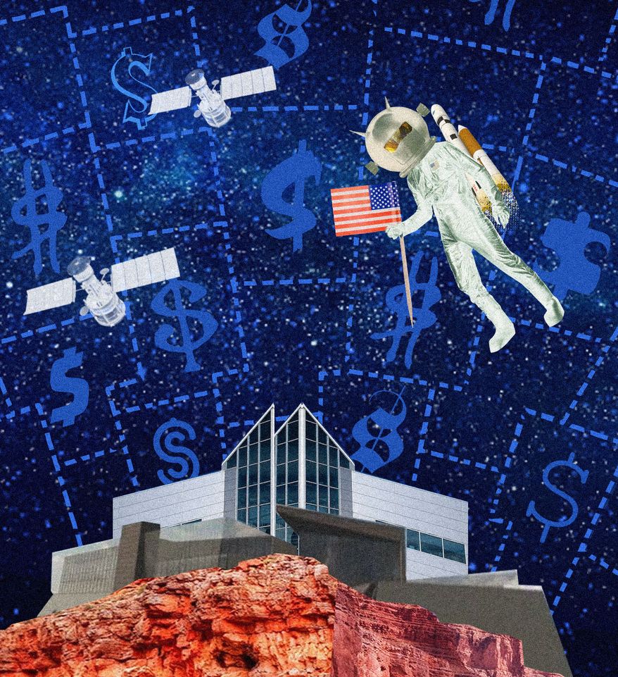 Property rights in space illustration by Linas Garsys / The Washington Times