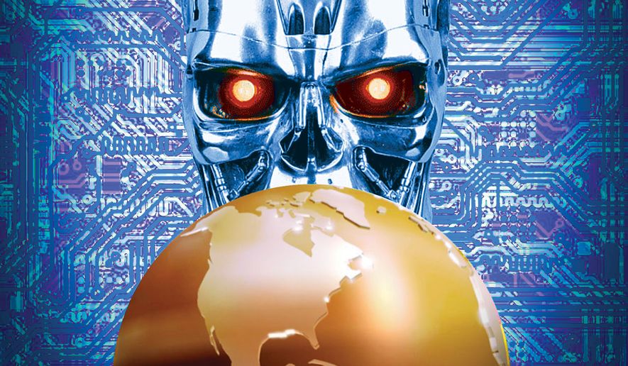 Control of Artificial Intelligence (AI) illustration by Alexander Hunter/The Washington Times