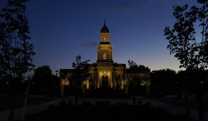 The new Church of Jesus Christ of Latter-Day Saints temple in Independence, Ohio, near Cleveland, on Wednesday June 15, 2026. (AP Photo/Jessie Wardarski)