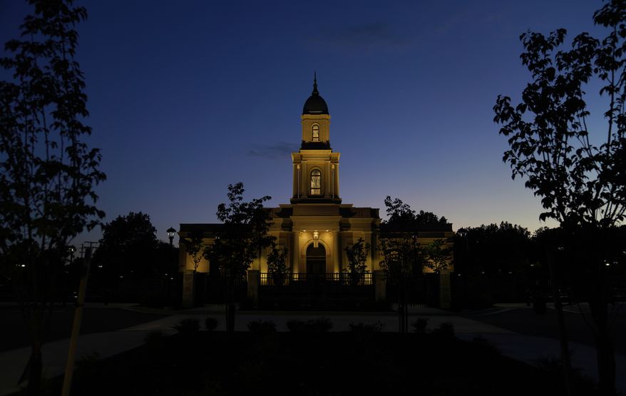 The new Church of Jesus Christ of Latter-Day Saints temple in Independence, Ohio, near Cleveland, on Wednesday June 15, 2026. (AP Photo/Jessie Wardarski)
