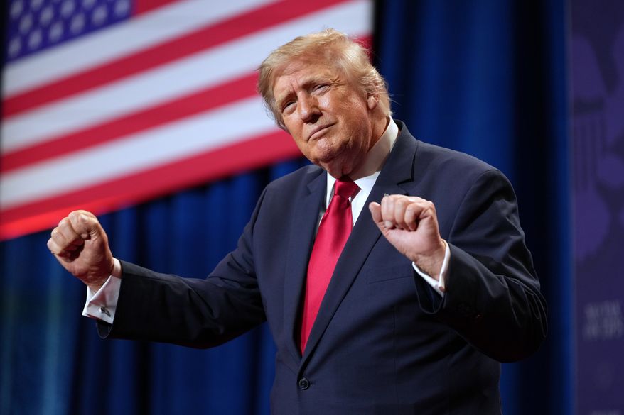 President Donald Trump dances after speaking at an event at the Red Rock Casino Resort and Spa in Las Vegas, Wednesday, Aug. 5, 2026. (AP Photo/Mark Schiefelbein)