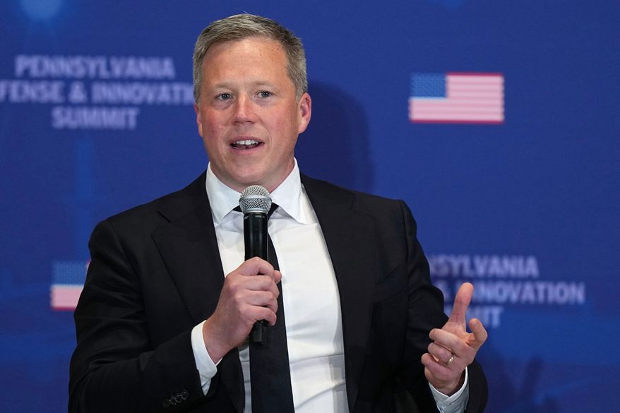 Army Secretary Dan Driscoll speaks at the United States Army War College in Carlisle, Pa., during the Pennsylvania Defense and Innovation Summit, July 15, 2026. (AP Photo/Matt Rourke, File)
