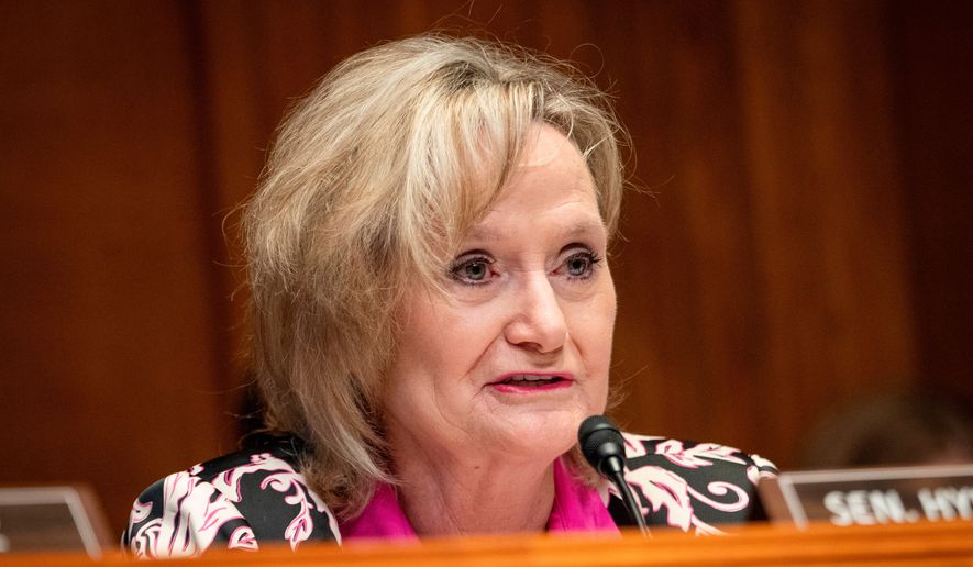 Sen. Cindy Hyde-Smith, R-Miss., speaks during a hearing on Capitol Hill in Washington, on May 2, 2024. (AP Photo/Jacquelyn Martin, File)