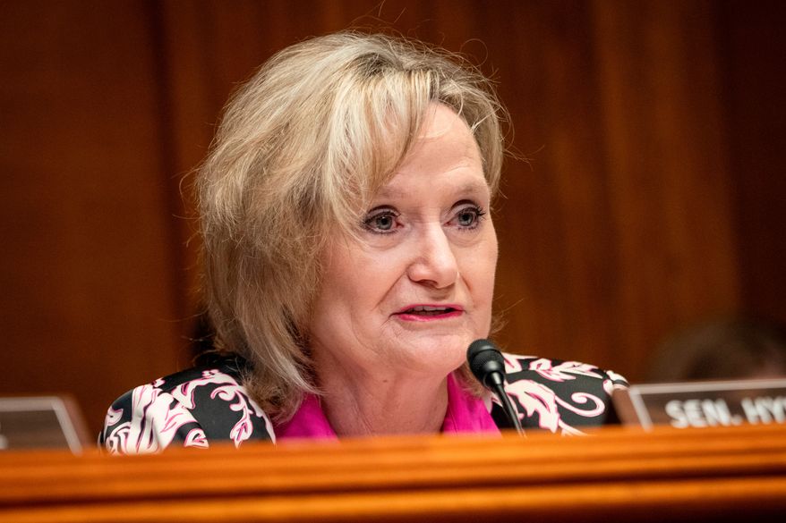 Sen. Cindy Hyde-Smith, R-Miss., speaks during a hearing on Capitol Hill in Washington, on May 2, 2024. (AP Photo/Jacquelyn Martin, File)