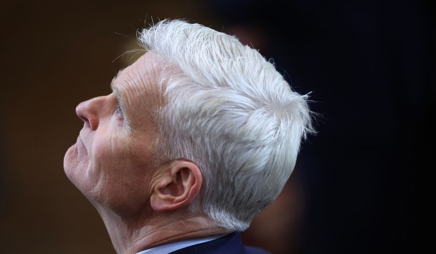 Sen. Bill Cassidy, R-La., attends a Congressional tribute to late Sen. Lindsey Graham, R-S.C., in the Rotunda of the U.S. Capitol, Tuesday, July 28, 2026, in Washington. (Win McNamee/Pool Photo via AP)