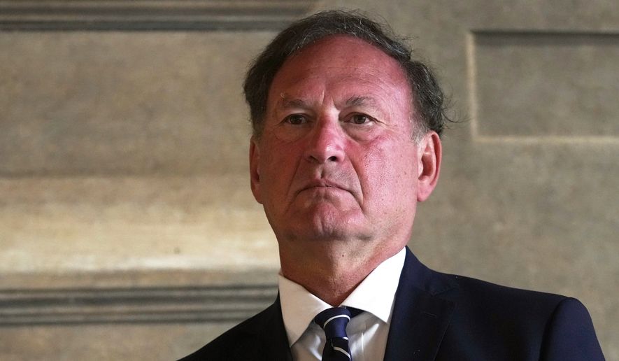 Supreme Court Justice Samuel Alito attends a meeting in Rome, Sept. 20, 2025. (AP Photo/Andrew Medichini, File)