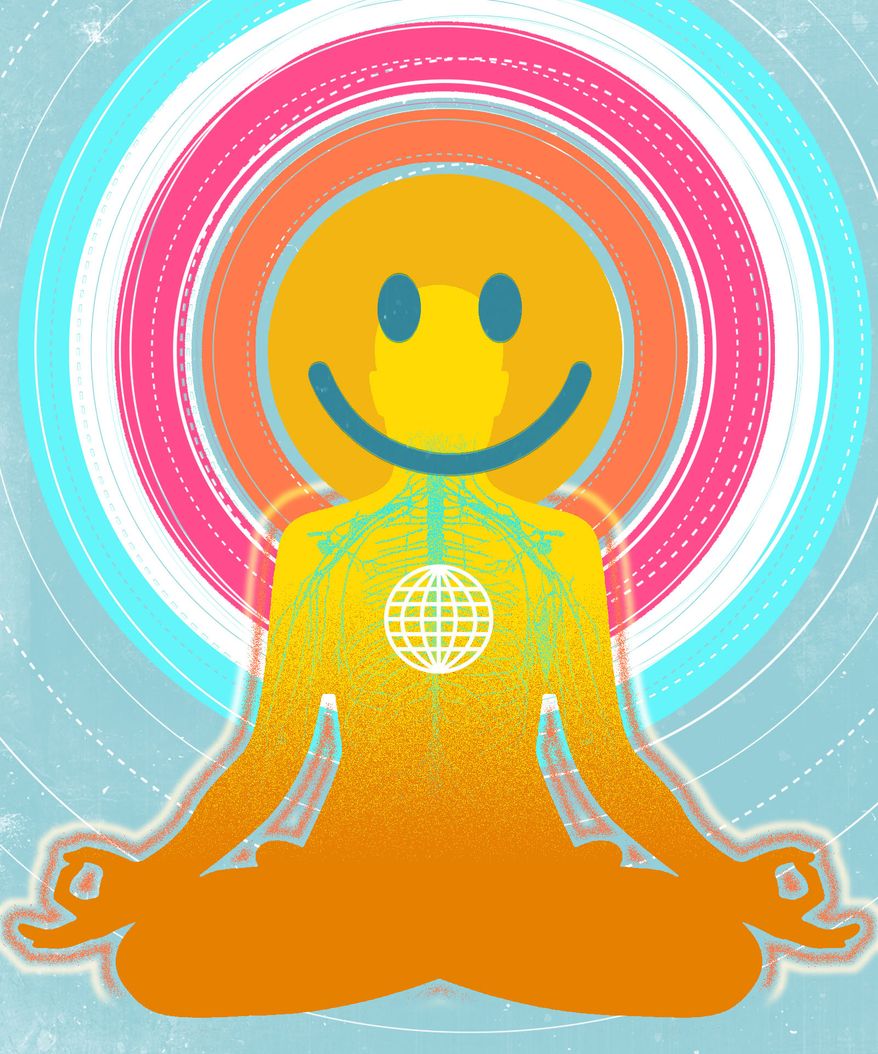 Finding happiness in an unstable world illustration by Linas Garsys / The Washington Times