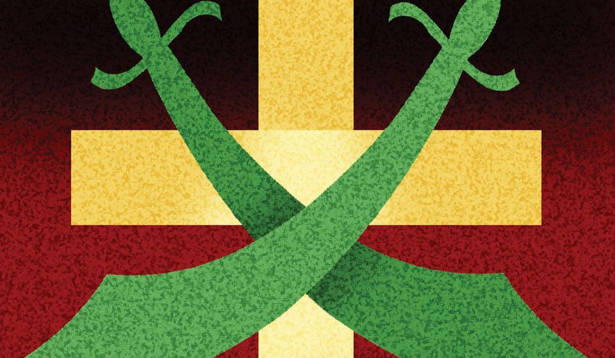 Persecution of Christian by Muslims illustration by Alexander Hunter/The Washington Times