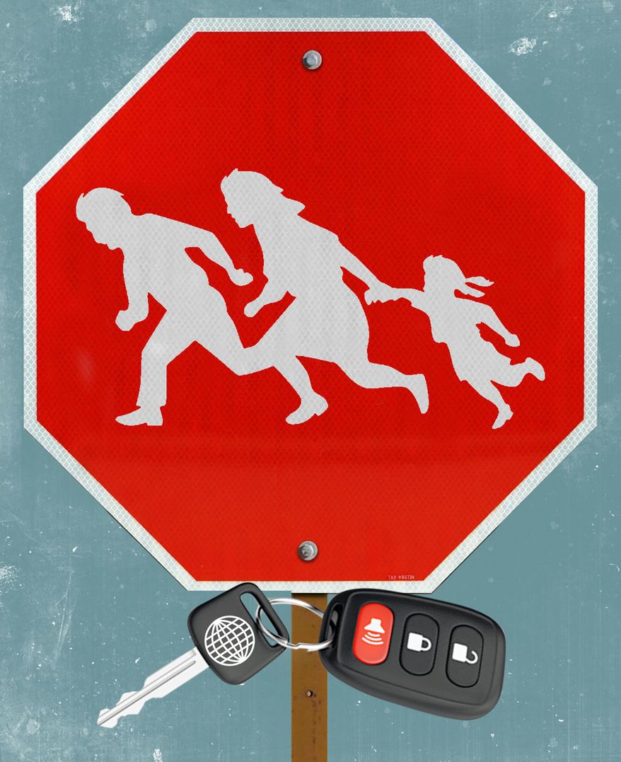 Issuing driver's licenses to illegal immigrants illustration by Linas Garsys / The Washington Times