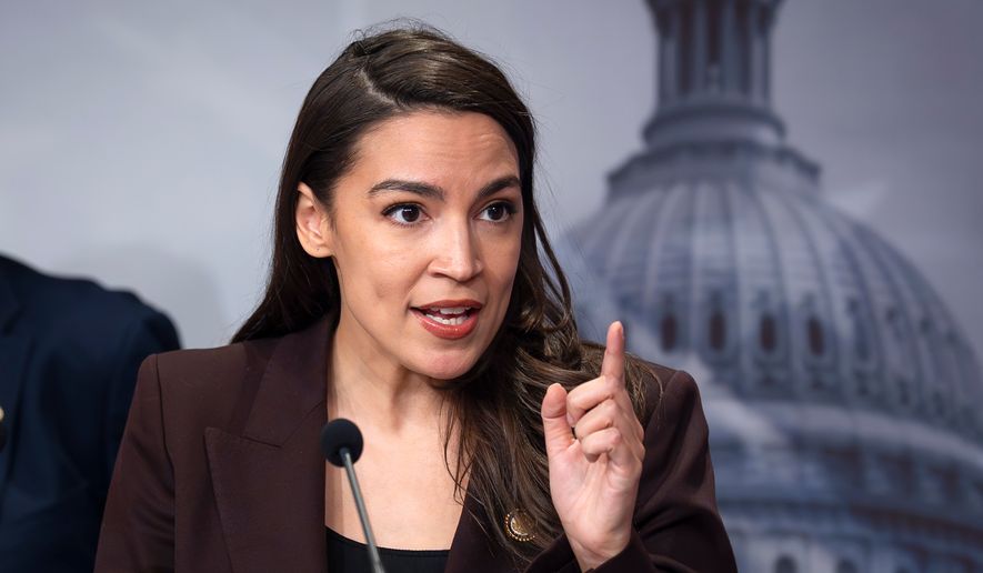 Rep. Alexandria Ocasio-Cortez, D-N.Y., speaks during a news conference at the Capitol in Washington, March 25, 2026. (AP Photo/J. Scott Applewhite, File)