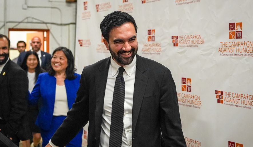 New York City Mayor Zohran Mamdani arrives to an announcement event for a city-wide, discounted grocery plan for city-run municipal grocery stores, in the Brooklyn borough of New York, Monday, July 27, 2026. (AP Photo/Ryan Murphy)