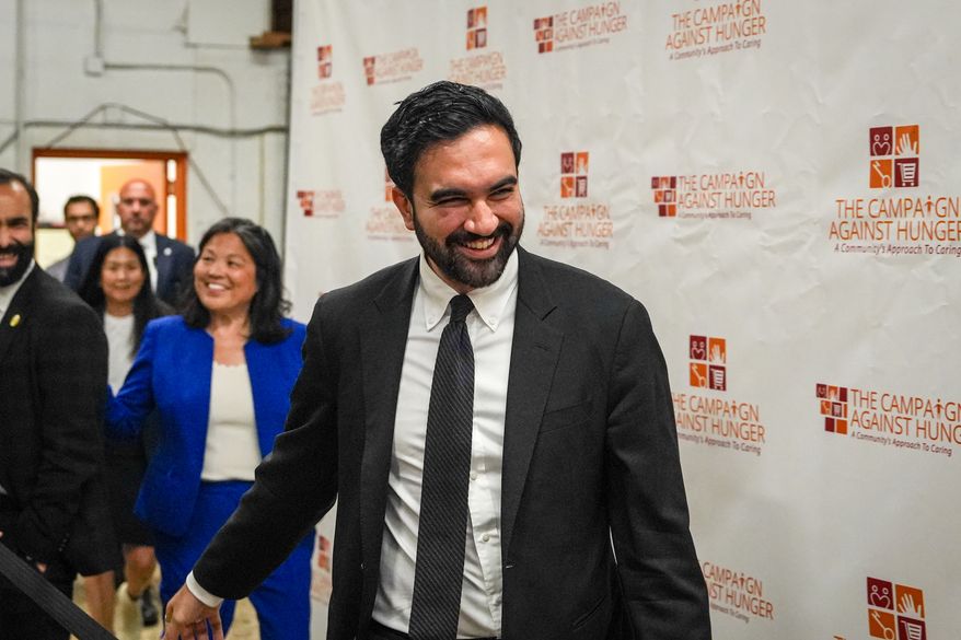 New York City Mayor Zohran Mamdani arrives to an announcement event for a city-wide, discounted grocery plan for city-run municipal grocery stores, in the Brooklyn borough of New York, Monday, July 27, 2026. (AP Photo/Ryan Murphy)