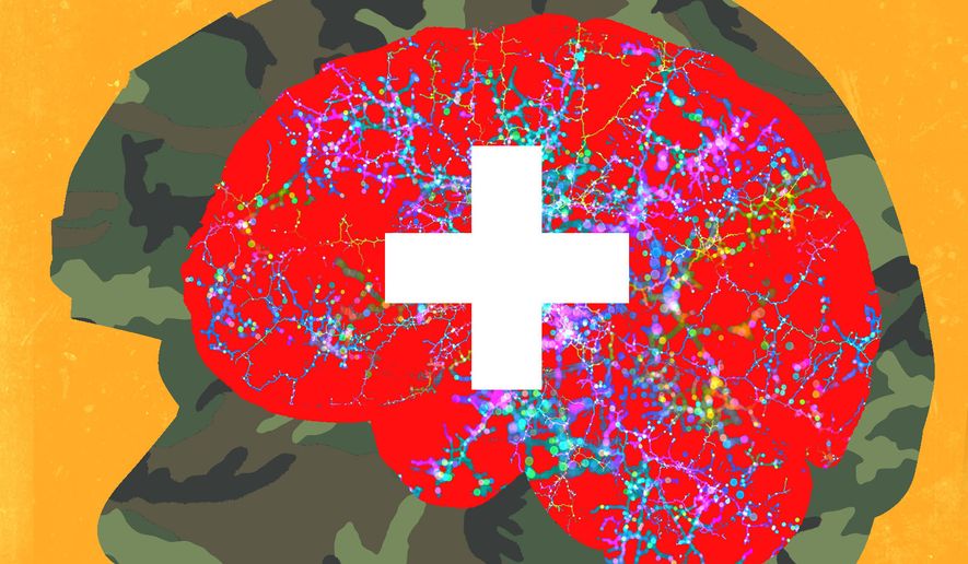 Military veterans and post-traumatic stress disorder (PTSD) illustration by Linas Garsys / The Washington Times