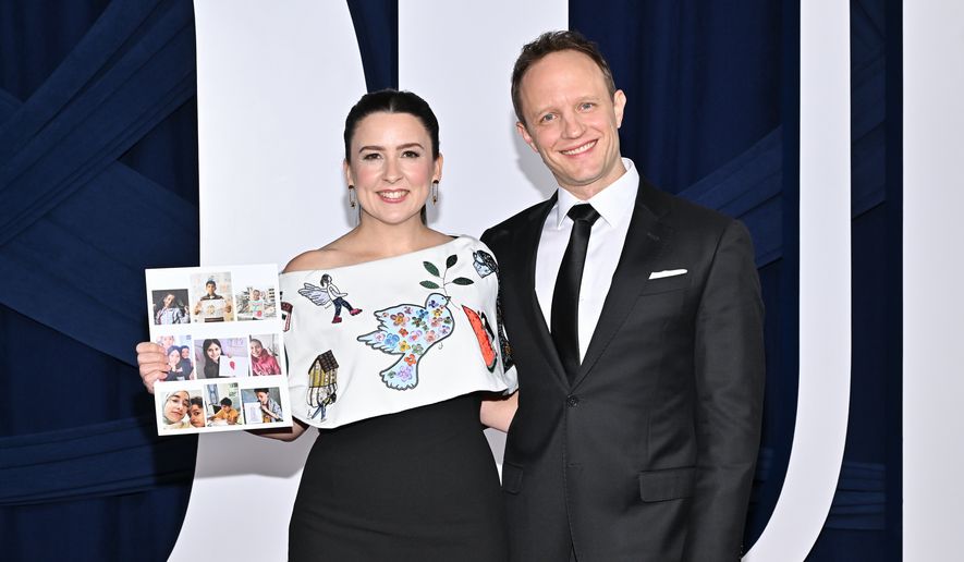 Honoree Rachel Griffin Accurso (aka Ms. Rachel) and husband Aron Accurso attend the Glamour Women of the Year Awards at The Plaza Hotel, Nov. 4, 2025, in New York. (Photo by Evan Agostini/Invision/AP, File)