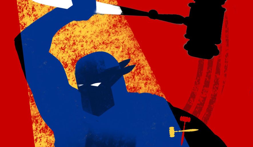 Vigilante justice and the courts illustration by Linas Garsys / The Washington Times