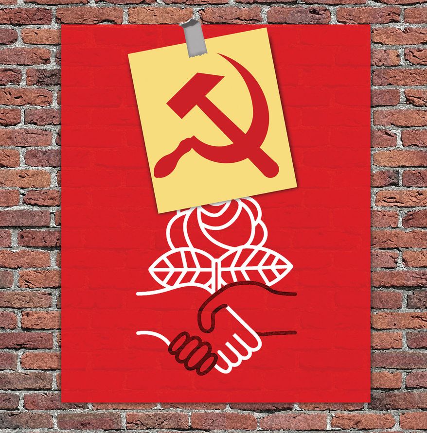 Democrats' socialist movement illustration by Alexander Hunter/The Washington Times