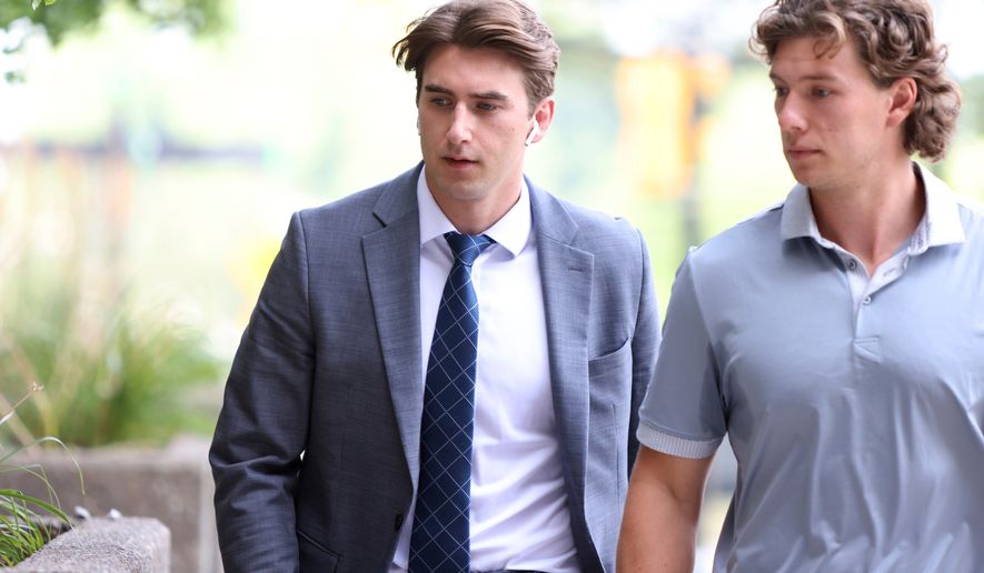 FILE - Michael McLeod is seen arriving at the London Courthouse in London, Ontario, July 24, 2025. (Nicole Osborne/The Canadian Press via AP, File)