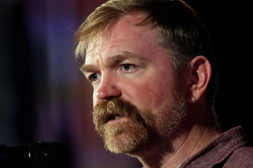 FILE - Graham Platner, Democratic candidate for U.S. Senate, speaks at a campaign event in Bar Harbor, Maine, June 5, 2026. (AP Photo/Robert F. Bukaty, File)