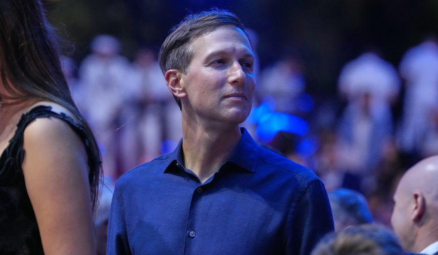 Jared Kushner waits to walk into the ring after the lightweight championship bout at UFC Freedom 250 on the South Lawn of the White House, June 15, 2026, in Washington. (AP Photo/Alex Brandon, File)