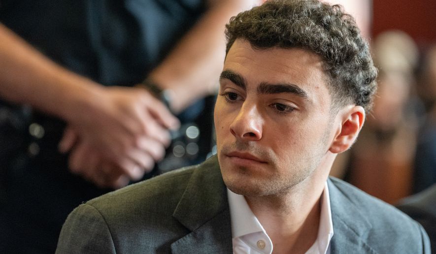 Luigi Mangione attends a pre-trial hearing at Manhattan Criminal Court in New York, Tuesday, Aug. 11, 2026. (David Dee Delgado/Pool Photo via AP)