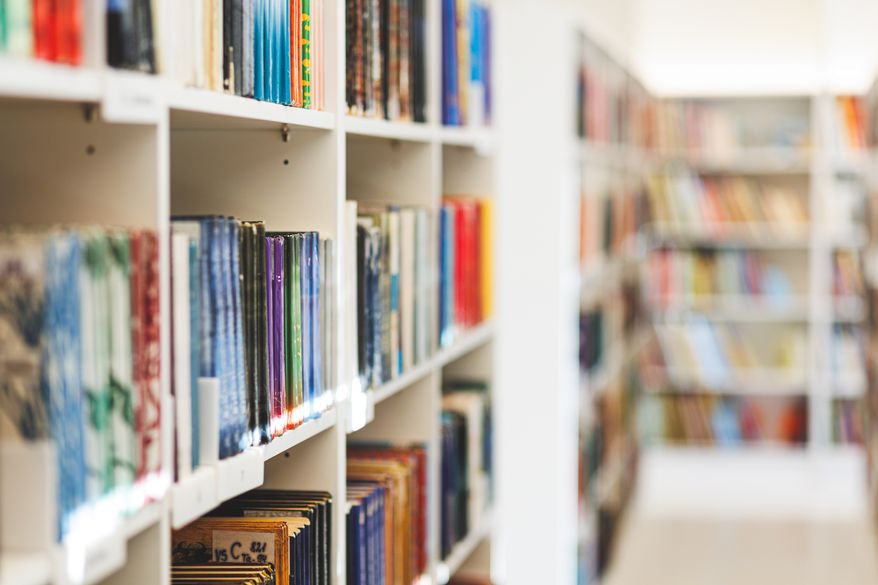 Books on the bookshelf in public library. File photo credit: Rokas Tenys via Shutterstock.
