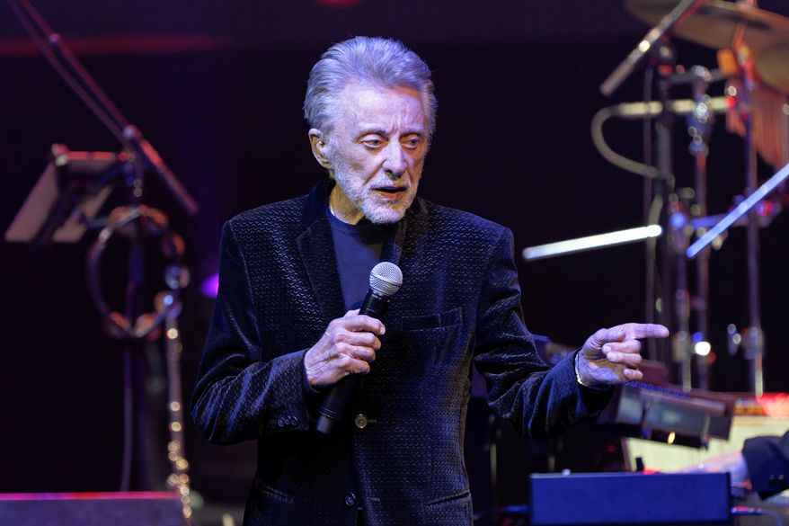 Frankie Valli performs on Saturday, May 6, 2023, at the Rosemont Theatre in Rosemont, Ill. (Photo by Rob Grabowski/Invision/AP)