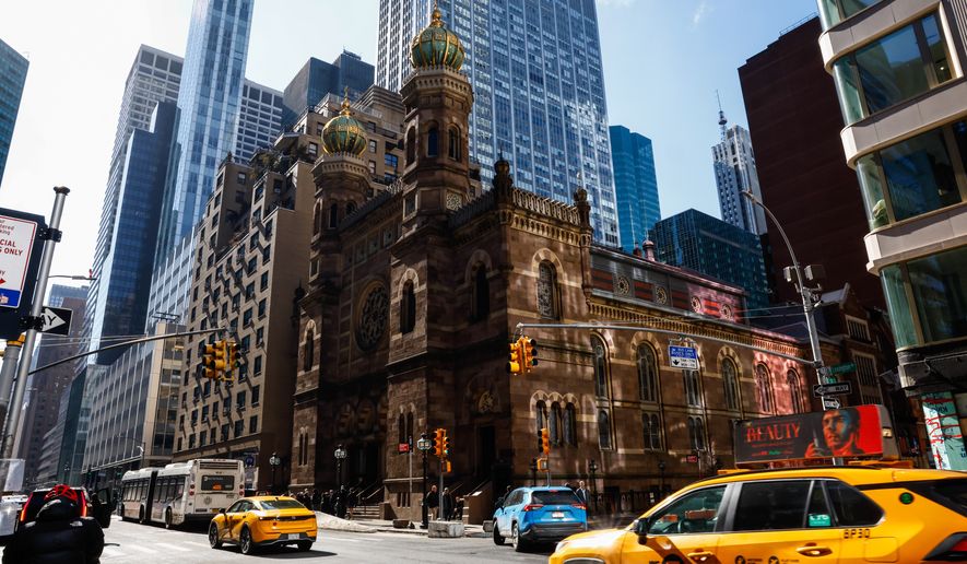 Central Synagogue is seen on Feb. 28, 2026, in New York. (AP Photo/Kena Betancur, File)