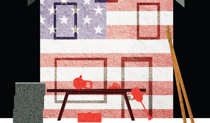 Building houses (housing and construction industries) in the United States of America illustration by Alexander Hunter/The Washington Times