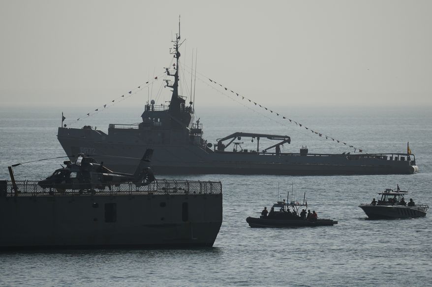 Military personnel take part in a U.S.-sponsored multinational military exercise in Panama City, Thursday, Aug. 13, 2026. (AP Photo/Matias Delacroix)