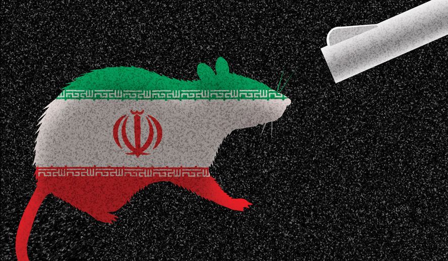The United States of America's war with Iran illustration by Alexander Hunter/The Washington Times