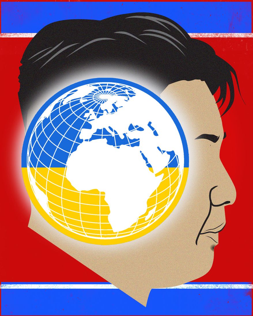 Kim Jong-un, North Korea's military and Ukraine war illustration by Linas Garsys / The Washington Times