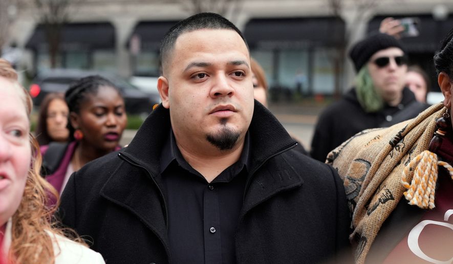 FILE - Kilmar Abrego Garcia arrives at the federal courthouse, Feb. 26, 2026, in Nashville, Tenn. (AP Photo/George Walker IV, File)