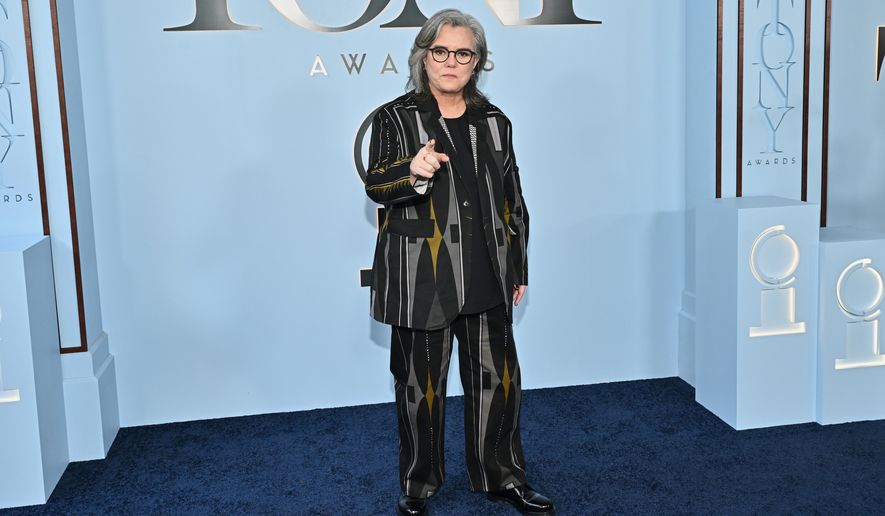Rosie O'Donnell arrives at the 79th Tony Awards on Sunday, June 7, 2026, at Radio City Music Hall in New York. (Photo by Evan Agostini/Invision/AP)