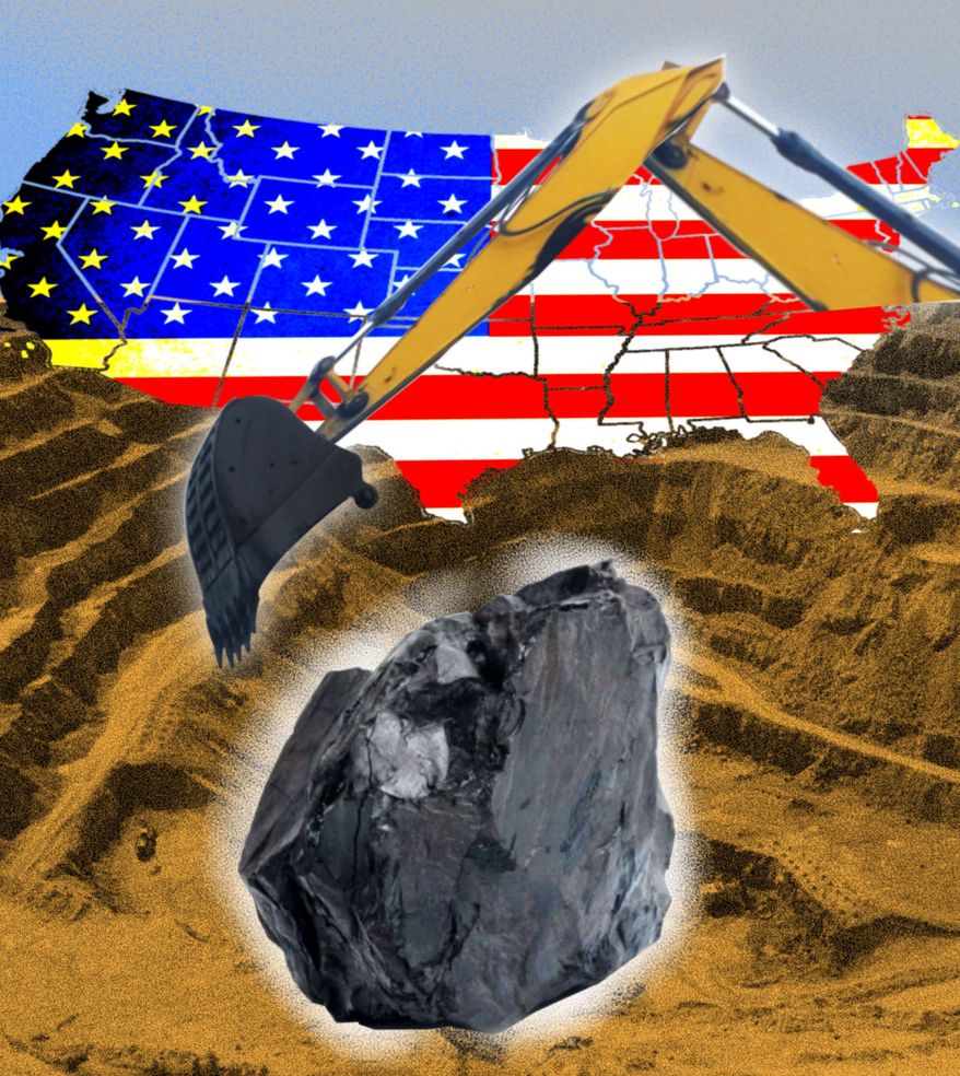 Mining of critical minerals in the United States of America illustration by Linas Garsys / The Washington Times
