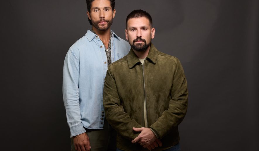 Dan Smyers, left, and Shay Mooney of Dan + Shay pose for a portrait on Thursday, July 30, 2026, in New York. (Photo by Matt Licari/Invision/AP)