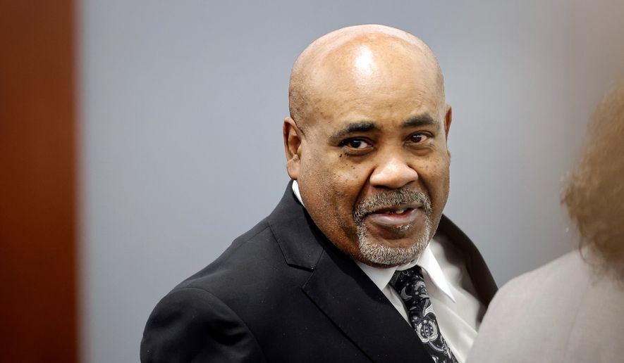 Duane Davis appears in court during his murder trial, related to the 1996 killing of rapper Tupac Shakur, in Clark County District Court at the Regional Justice Center in Las Vegas, Thursday, Aug. 20, 2026. (Steve Marcus/Pool Photo via AP)