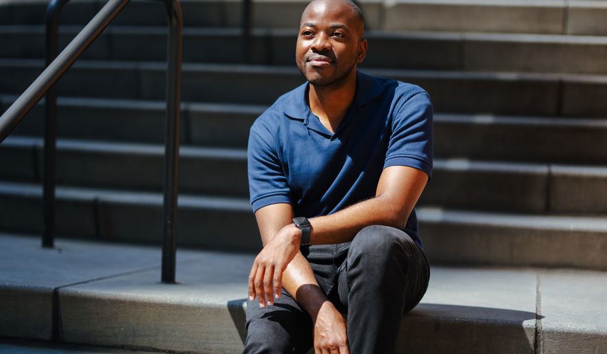 Floyd Jones, the founder of BackBlack, an initiative that supports underfunded Black-led nonprofits, poses for a portrait in Washington Heights, Wednesday, Aug. 19, 2026, in New York. (AP Photo/Angelina Katsanis)
