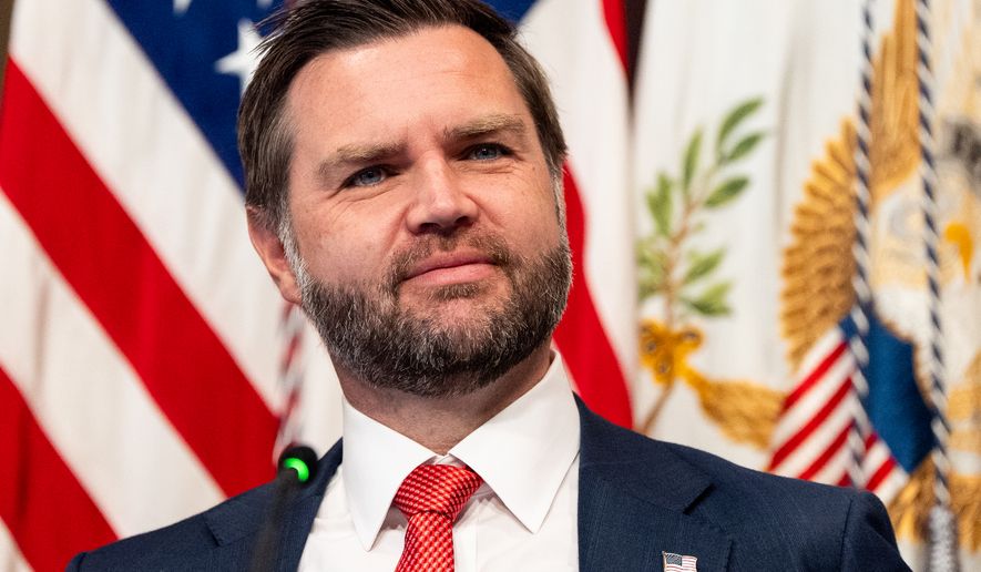 Vice President JD Vance smiles during a roundtable event in the Eisenhower Executive Office Building on the White House campus, Wednesday, Aug. 5, 2026, in Washington. (AP Photo/Alex Brandon)