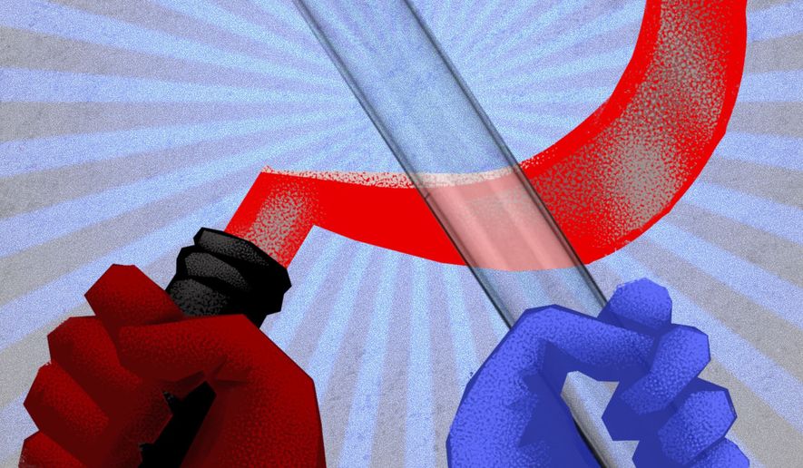 Socialism' hatred of God and science illustration by Linas Garsys / The Washington Times