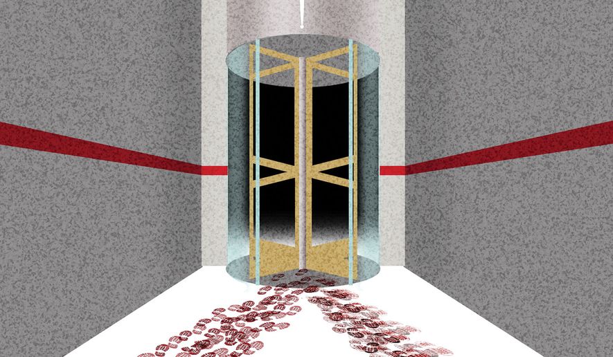 Releasing prisoners who continue to commit crimes illustration by Alexander Hunter/The Washington Times