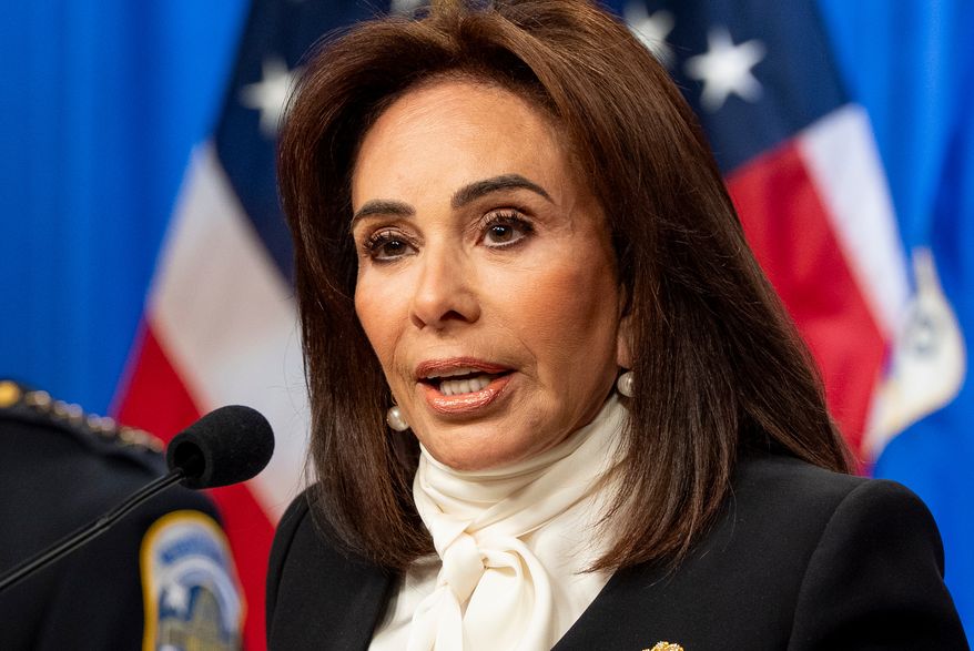 U.S. Attorney Jeanine Pirro speaks during a news conference at the Department of Justice, Dec. 4, 2025, in Washington. (AP Photo/Alex Brandon, File)