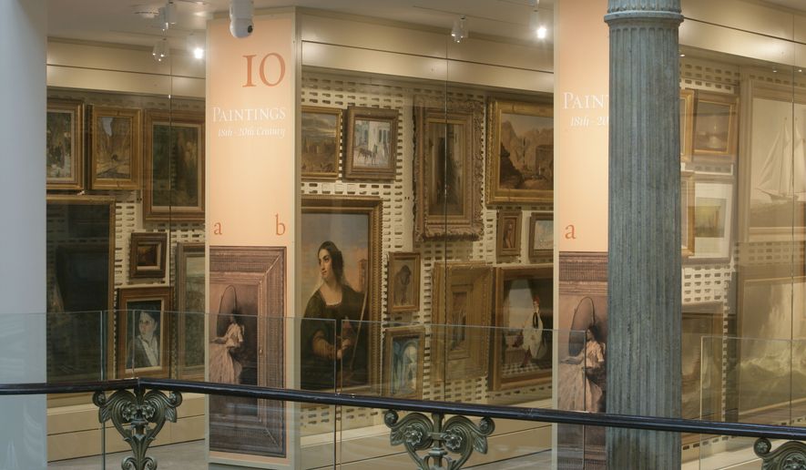The Luce Foundation Center for American Art offers three floors of open storage displaying 3,500 paintings, sculptures, miniatures, craft objects and folk art pieces from the Smithsonian American Art collection. (Credit: Smithsonian Newsdesk)