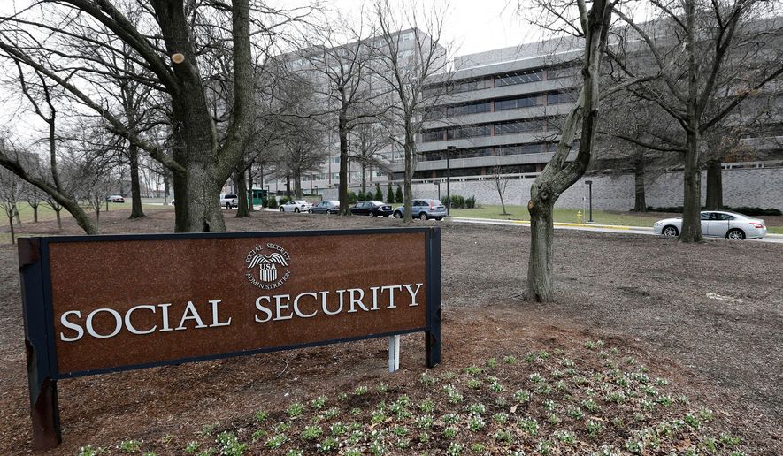 FILE - The Social Security Administration's main campus is seen in Woodlawn, Md., Jan. 11, 2013. (AP Photo/Patrick Semansky, File)